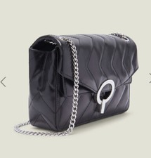 Sandro Yza Black Leather  Crossbody Bag New