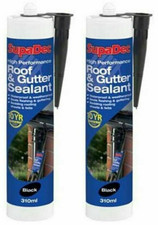 2x SupaDec Roof Gutter Felt Flash Waterproof Leak Repair Sealant 300ml - BLACK