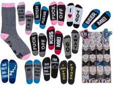 Funny Socks Slogan Bitch F k Off Mens Womens Secret Santa Novelty Stocking Gift