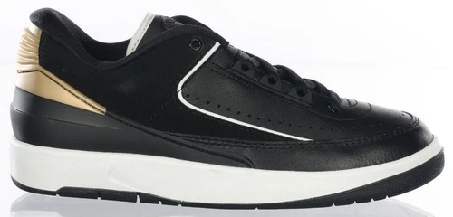 Jordan 2 Retro Low Black Metallic Gold W