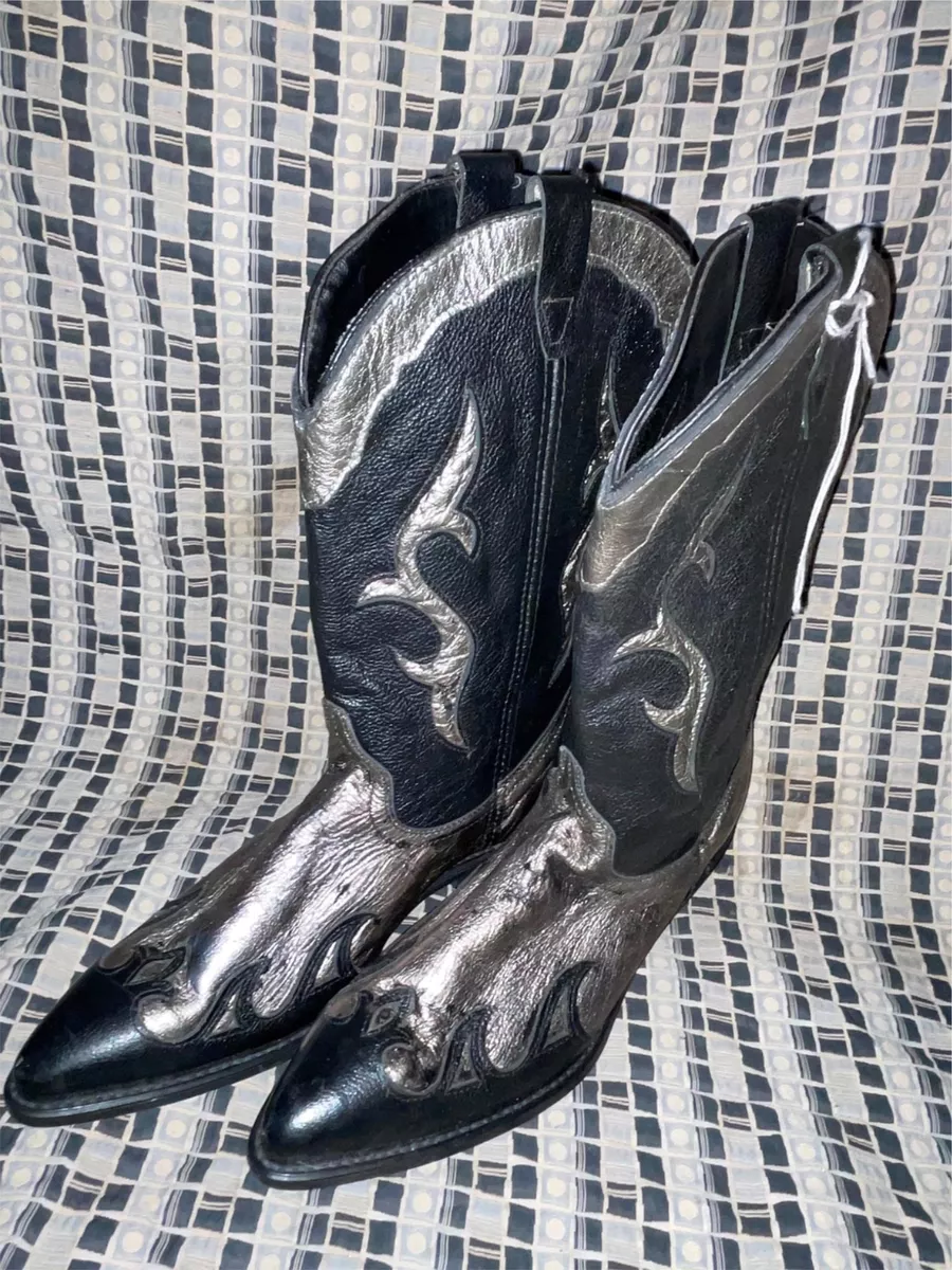 Cowboy boots silver cheap