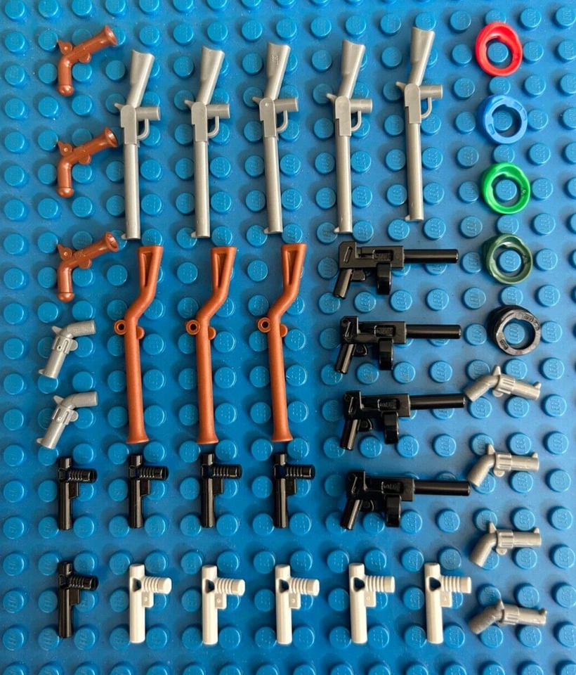 Lego City Assorted GUNS AND MASKS Rifle Tommy Gun Muscat Pistol Revolver NEW