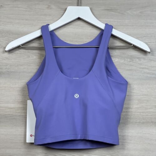 Lululemon Align High Neck Tank Cropped Nulu Size 6 C/D Cup Dark Lavender 51691. - Picture 2 of 5
