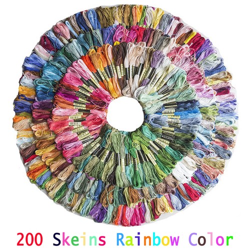 100 Embroidery Thread Cotton Stitch Braiding Skeins Craft Sewing Colour Cross - Picture 15 of 17
