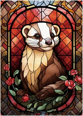 ART OF SOCKS Buntglas Frettchen Puzzle 300/500/1000 Teile