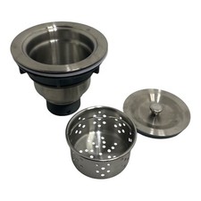 3-1/2 in. - 4 in. Stainless Steel Drain Assembly with Strainer Basket  Stopper