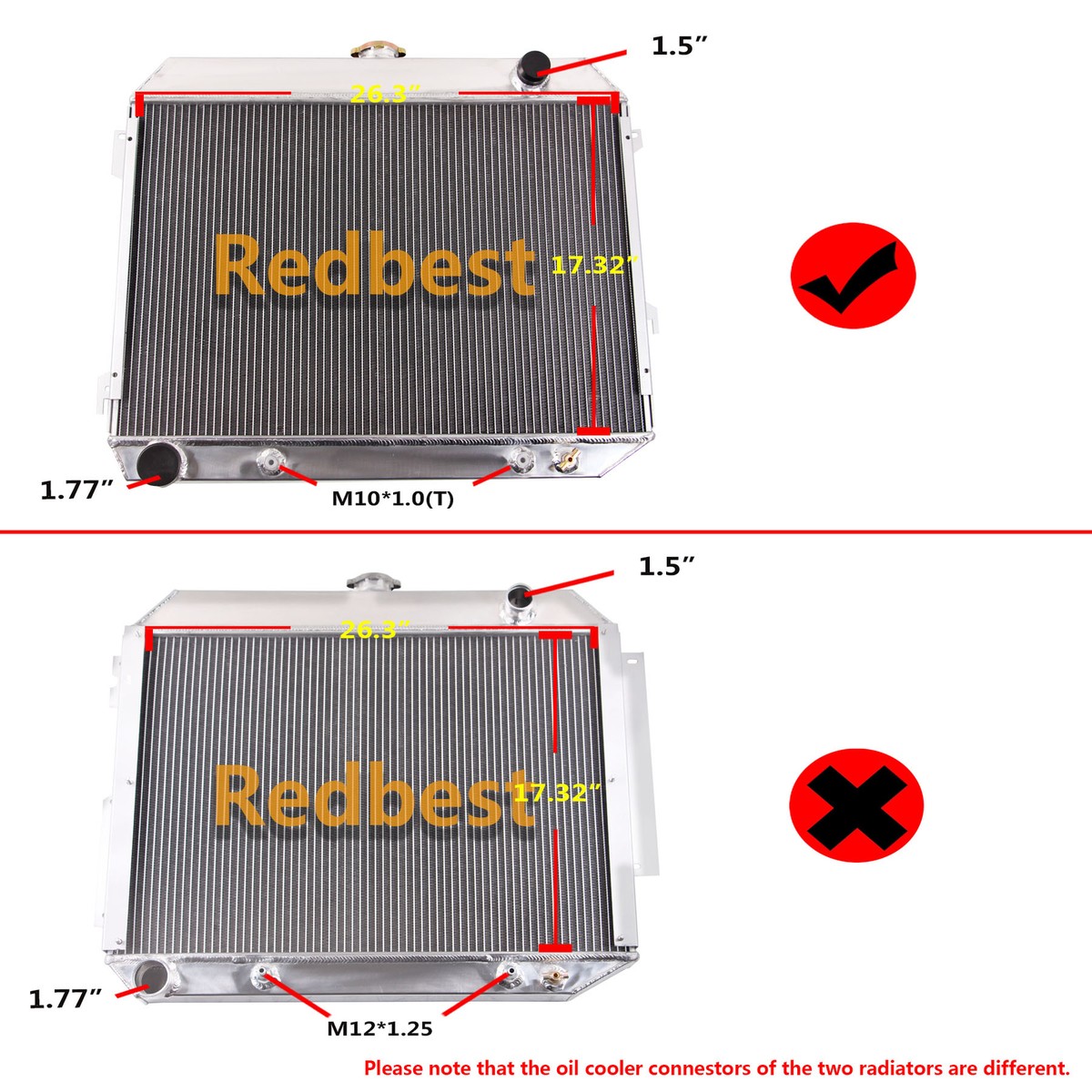 KKS375 3 Row Aluminum Radiator 68-74 Dodge Mopar Plymouth Big Block V8 26 Core