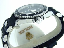 Rolex Submariner Mens Stainless Steel Watch Date Sub Black Strap Band 16610 6