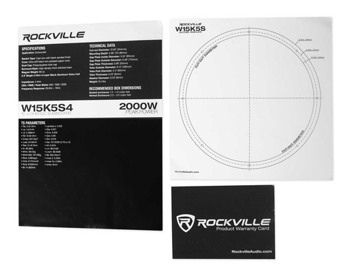 Rockville K5 W15K5S4 2000 Watt 4 Ohm Car Audio Subwoofer Sub 500w RMS CEA Rated! - Picture 8 of 9