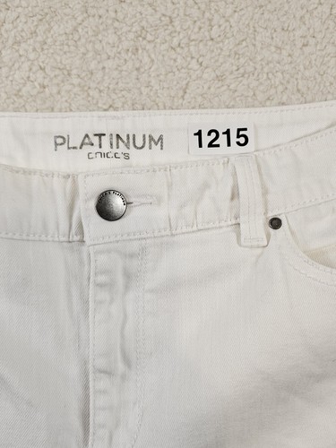 Chicos Platinum Capri Jeans Women's Sz 1 Regular White Denim High Rise 11" Insea - Picture 14 of 14