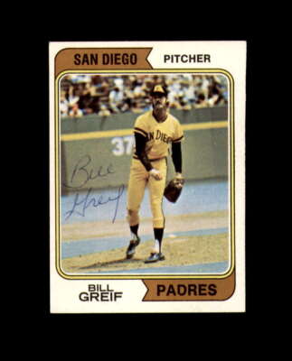Bill Greif Hand Signed 1974 Topps San Diego Padres Autograph