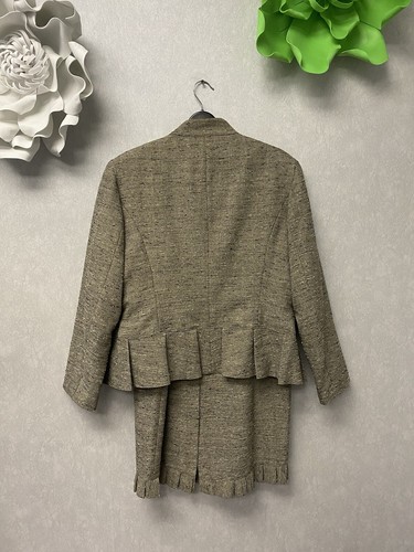 Chancelle 3pc Taupe/Beige Textured Dress Suit Size 14 - Picture 6 of 19