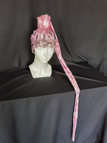 Peluca trenzas perlas estrás rosa lentejuelas pelo accesorios para escenario club - Imagen 7 de 10