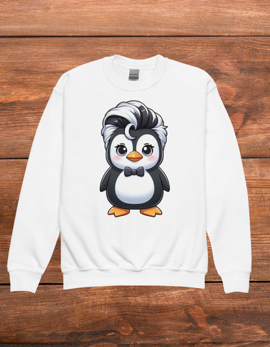Groovy penguin crewneck sweatshirt, childs funny animal jumper gift present idea - Picture 5 of 11