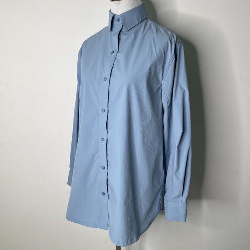 ATHLETA Women's Light Blue Performance Poplin Button Down Oversized Shirt XXS - Picture 3 of 10