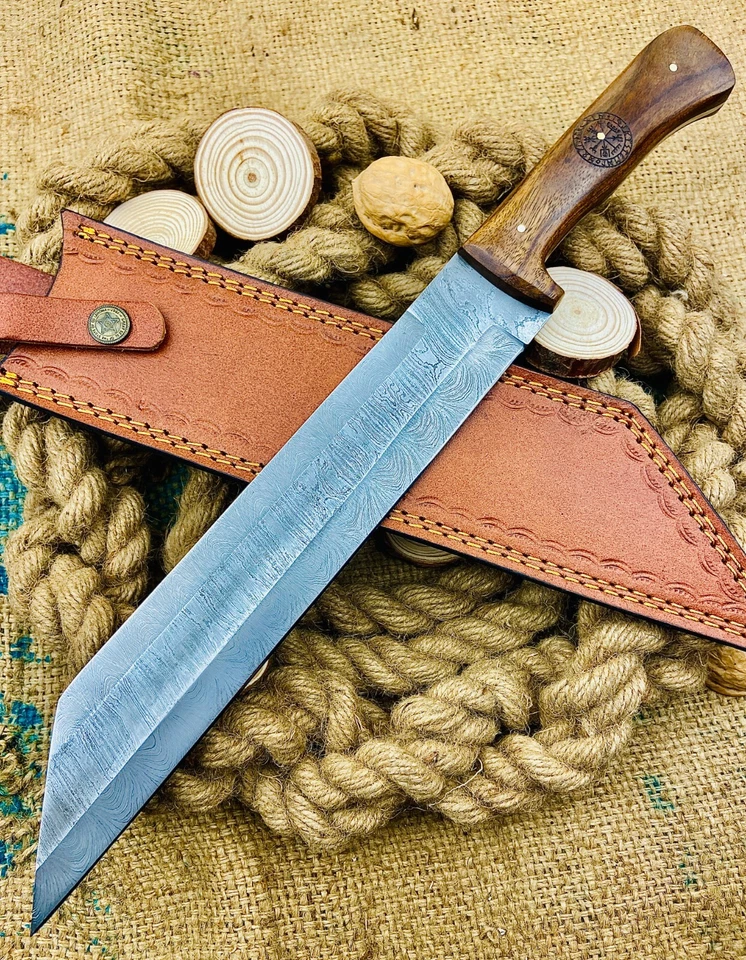 Cuchillo Viking Seax hecho a medida/hoja de acero Damasco forjada a mano 2899 Foto 3 de 4
