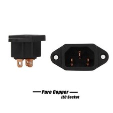 1 PCS Pure Copper Solder Power Supply Hi-Fi Audio Power Cable Female IEC Socket