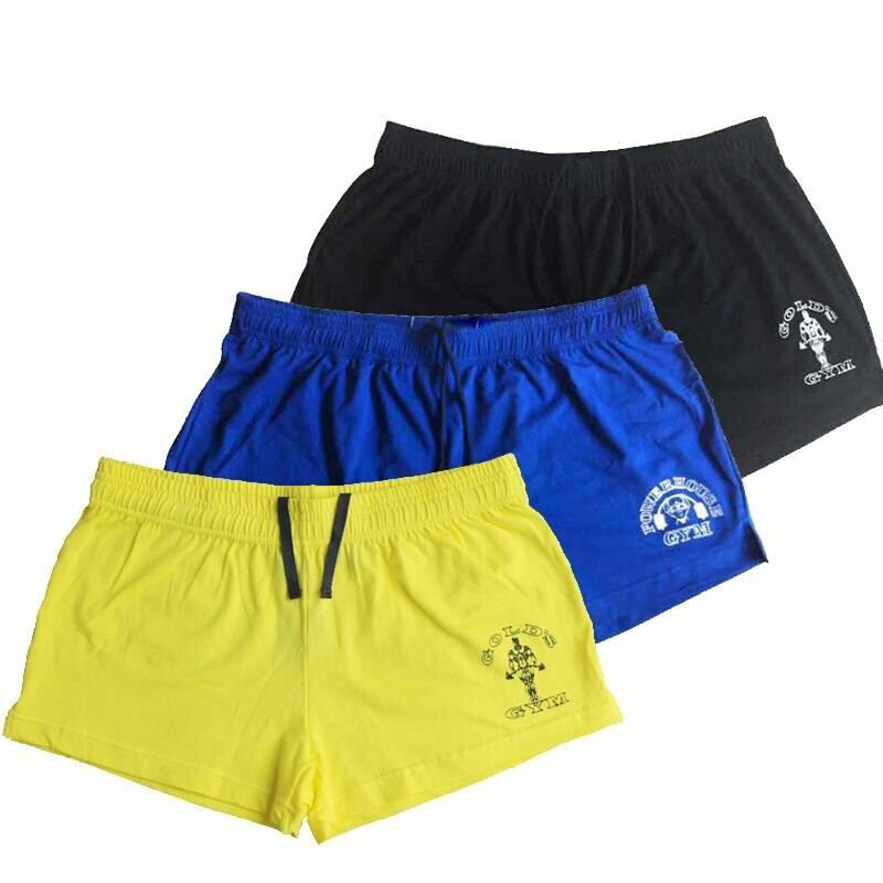 Culturismo cortos de Gold Fitness Workout Casual Print Cotton Short | eBay