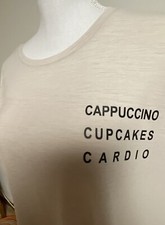 MTA Sport Activewear Top Tshirt Short Sleeve Too Cappuccino Cardio Burnout Large