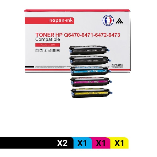 SWITCH Pack x 4 Toner équivalent à Q6470A 7581A 7582A 7
