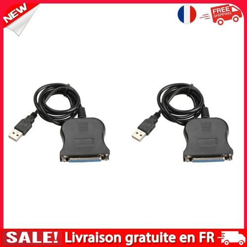 New USB 1.1 to DB25 Female Port Print Converter Cable LPT Black