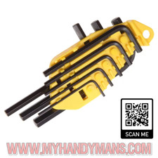 Stanley Hexagon Allen Key Set of 8 Imperial (1/16 - 1/4in) Hi Tensile FREE Case