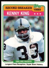 1981 Topps Kenny King Oakland Raiders #333