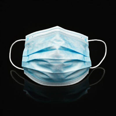3-Ply Surgical Face Masks   2000 Masks (40 Boxes of 50)   Disposable, Light Blue