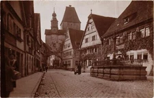 Old postcard AK Rothenburg - Strasse - Street Scene - Photo Postcard GERMANY (918581)