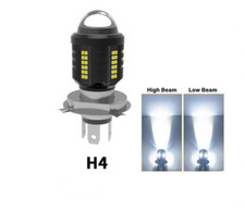 Ampoule LED H4 Blanc 6000K 8000LM Feux Croisement et Plein phares motos scooters