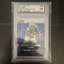 Topps 2003 Finest Terence Newman #79 Rookie PSA 10 Dallas Cowboys NFL Card. rookie card picture