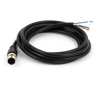 M12 Male Straight 4 Pins Aviation Connector Electrical Cable 2 M