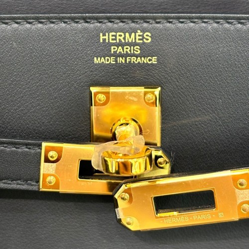 Hermes Kelly Move Shoulder Bag Swift Leather Black & Gold Hardware Used - Bild 10 von 17