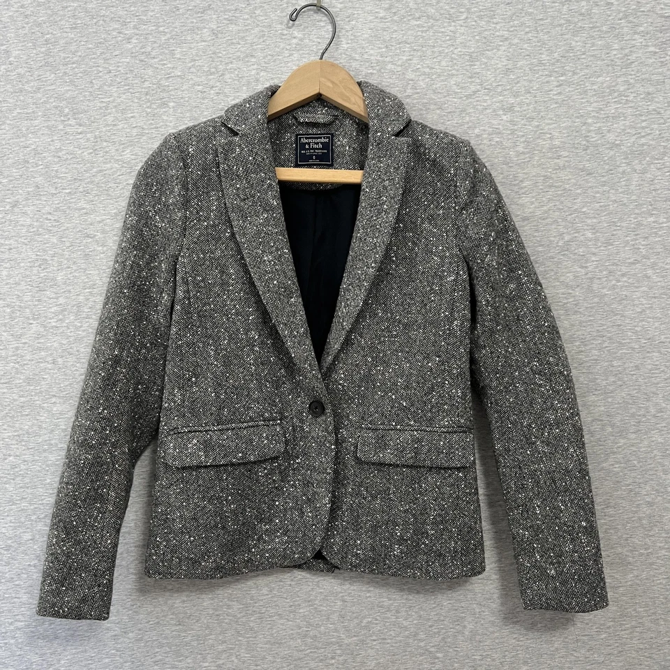 Blazer Abercrombie & Fitch Mujer 0 Mezcla de Lana Tweed Academia Chaqueta Preppy 2010 Foto 2 de 4