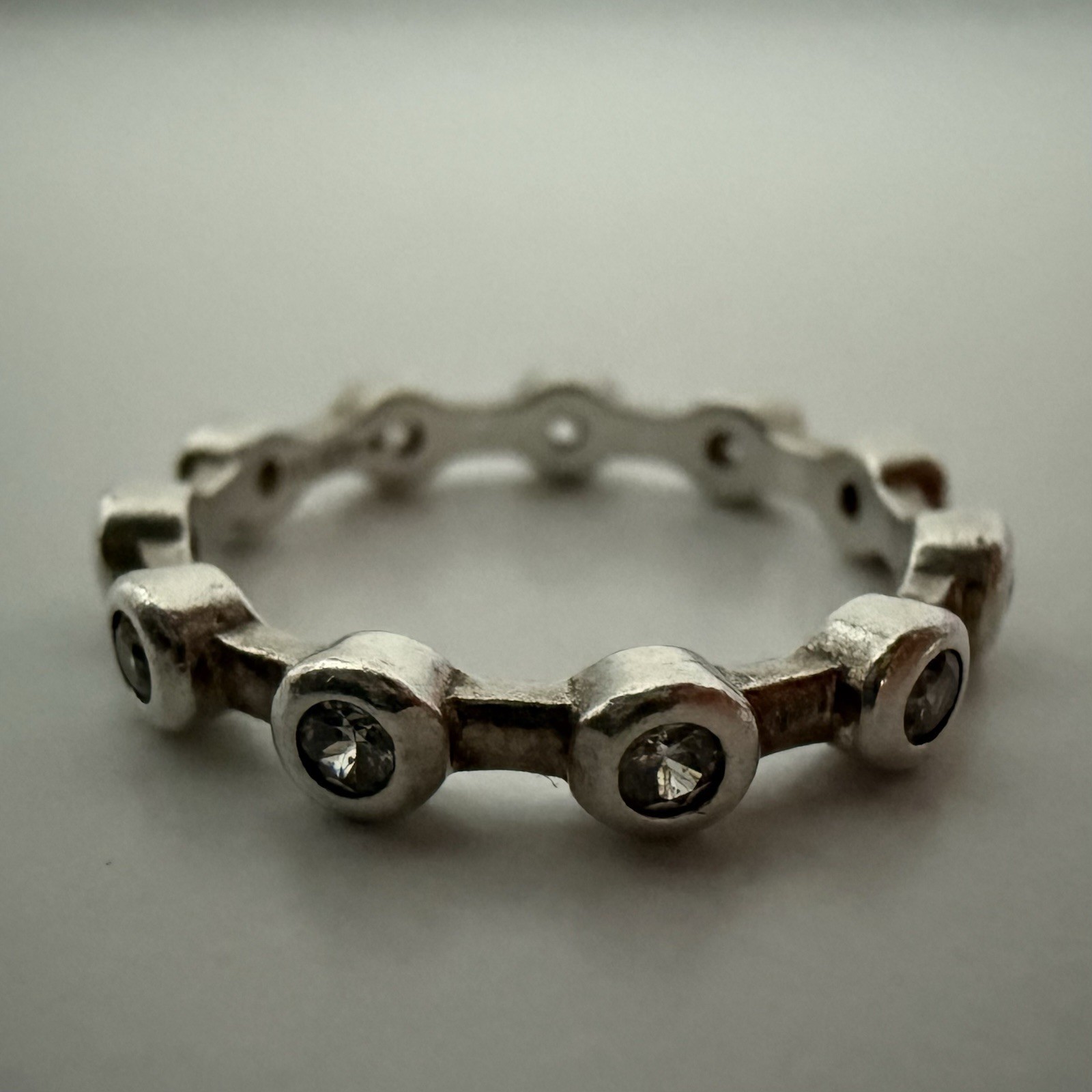 Silpada R2063 Sterling Silver CZ Runabout Eternity Stacking Ring Size 4.75