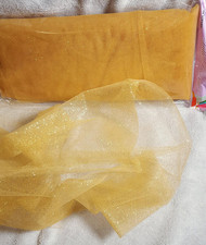 Ship from USA 54" Inch X 10 Yards Premium Glitter Tulle Fabric Bolt Gold / 5