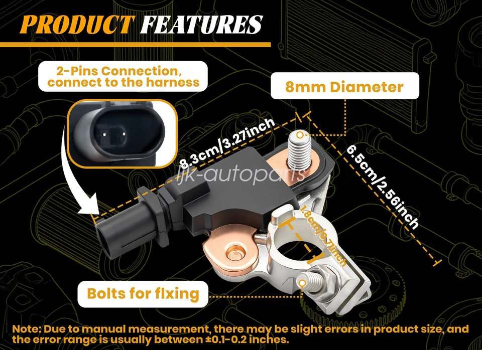 Sensor de corriente de batería para Dodge Challenger Charger Journey Viper RAM 4692269AI Foto 2 de 4