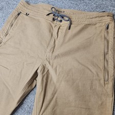 Roark Mens Layover Travel Pants Size 33 Tan Zip Pockets Stretch Vented