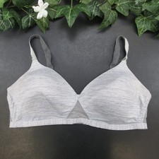 Hanes Women's XL Bra Grey Wireless Comfort Smooth Cups Adjustable Straps