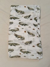 Little Unicorn Alligator Crocodile Cotton Muslin Swaddle Baby Blanket White Kids