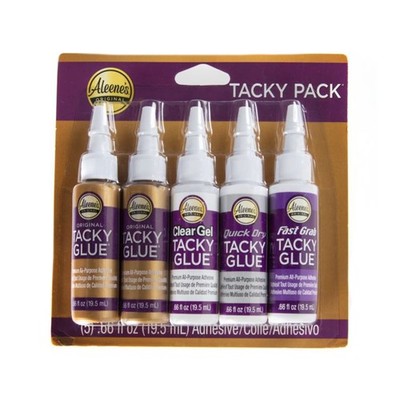 Aleene's Tacky 5-Piece Trial Pack, All Purpose Glue for 5 Clear, White
