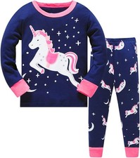 LitBud Girls Pajamas Unicorn,Sleepwears 2pcs Long Sleeves Pjs Nightwear Tops