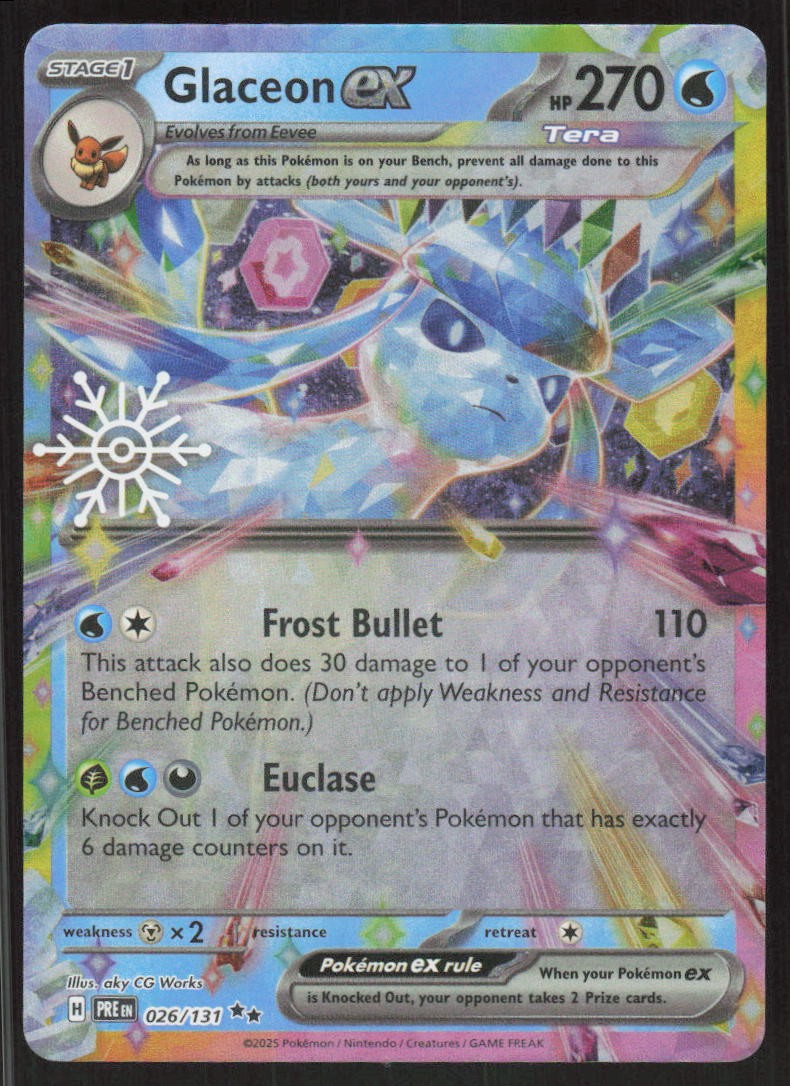 pokemon card advent calendar 2025 Pokemon TCG 2025 Advent Calendar Promo #026/131 Glaceon EX NM