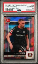 2020 Topps Chrome Bundesliga #64 Florian Wirtz Pink Refractor /75 Rookie PSA 10