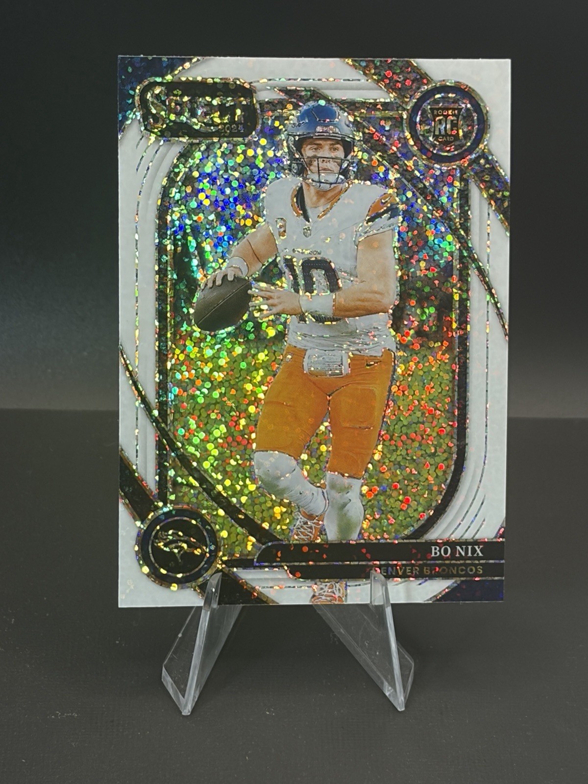 2024 Select White Sparkle Bo Nix Club Level #221 (RC) Broncos