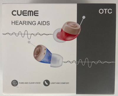 Cueme Over The Counter Hearing Aids With Charger Box Model JH-A490 OTC - NEW