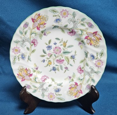 Minton Haddon Hall Grün Blumen Rand Tafel- / Side Plate 7 Inch, Vintage