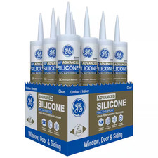 Advanced Silicone 2 Caulk 10.1 Oz Window and Door Sealant Clear 12-Pack 