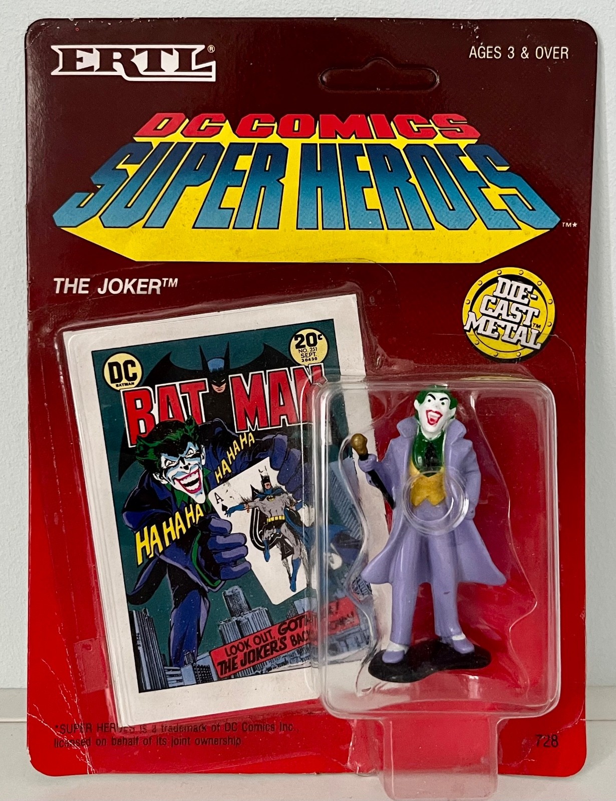 ERTL D.C. Comics Super Heroes 728 ""The Joker"" Die-Cast Metal Figure New.