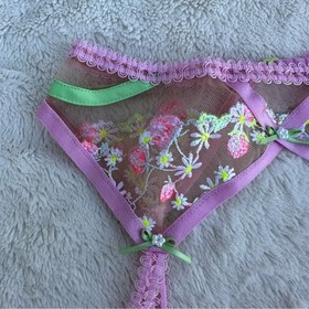 For Love And Lemons Tutti Fruiti Shimmer Garter Belt NWT Size XXS